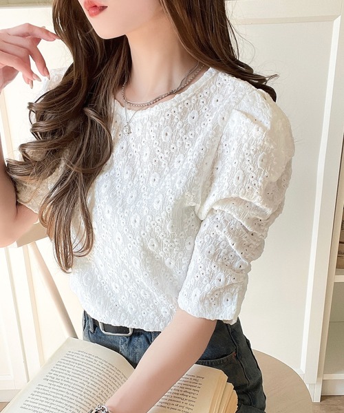 classicalelf tシャツ 着るだけで華やかに。ふくれジャガード袖