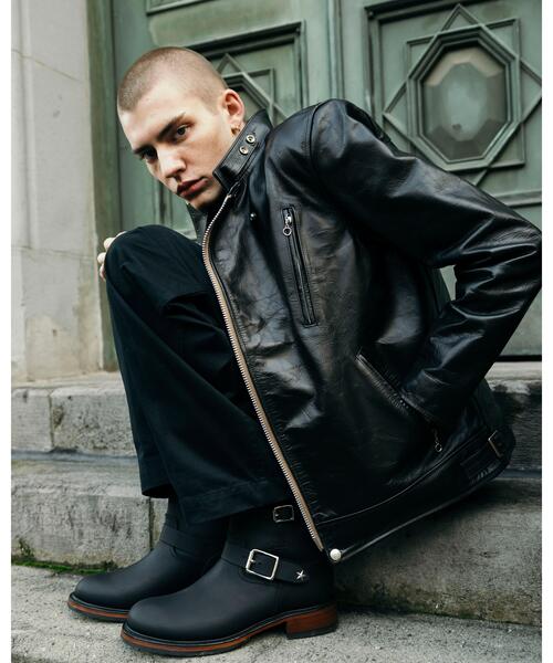 Schott ブラック エンジニアブーツ Schott N.Y.C（ショット） ブーツ Schott/ショット/SHORT ENGINEER