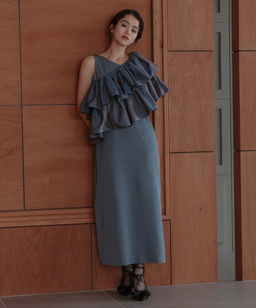【新品】Callarusパーティーオケージョンドレスボレロワンピースドレス結婚式 結婚式・パーティー・オケージョンドレス】カットオフデザイン