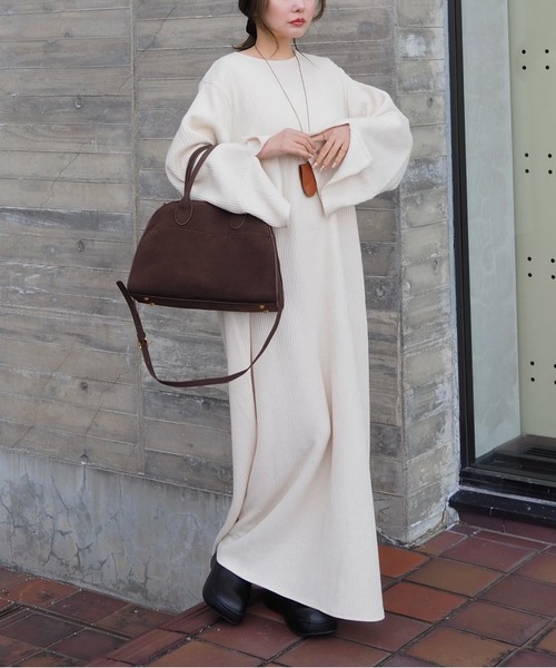 ワンピース wide sleeve oversize knit dress /オーバーサイズ ロング