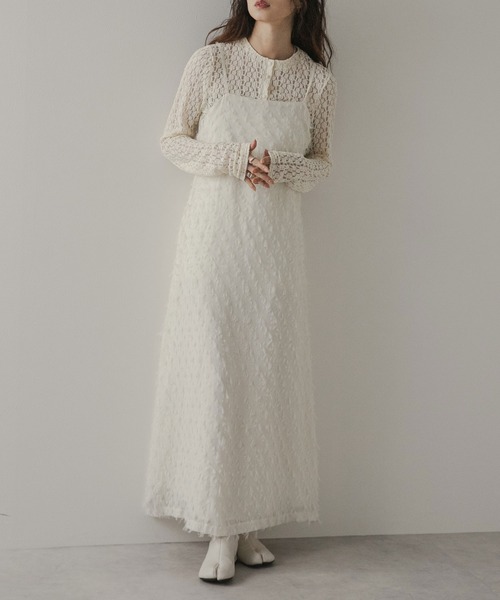 rectangle ワンピース フリンジジャガードキャミワンピ「大きいサイズ