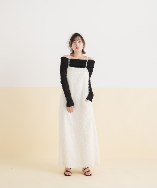 rectangle ワンピース フリンジジャガードキャミワンピ「大きいサイズ