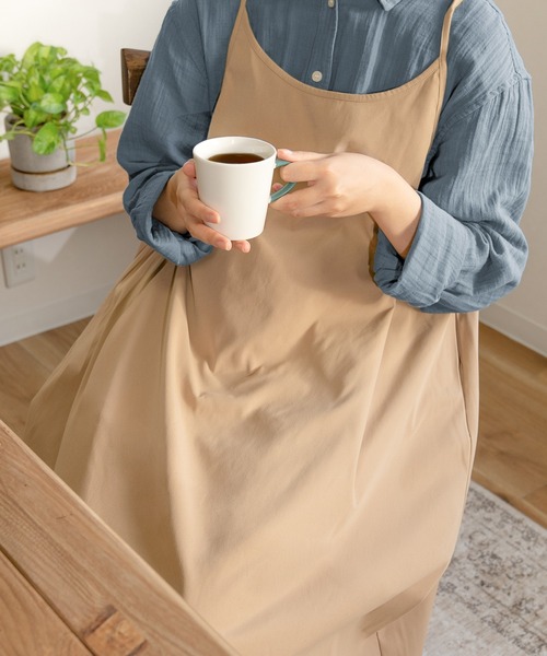 人気作家　MARON MAMAのエプロンワンピース ホワイト ベージュ MKD.ZAKKA エプロン エプロンワンピース : ZOZOTOWN Yahoo!店 - 通販