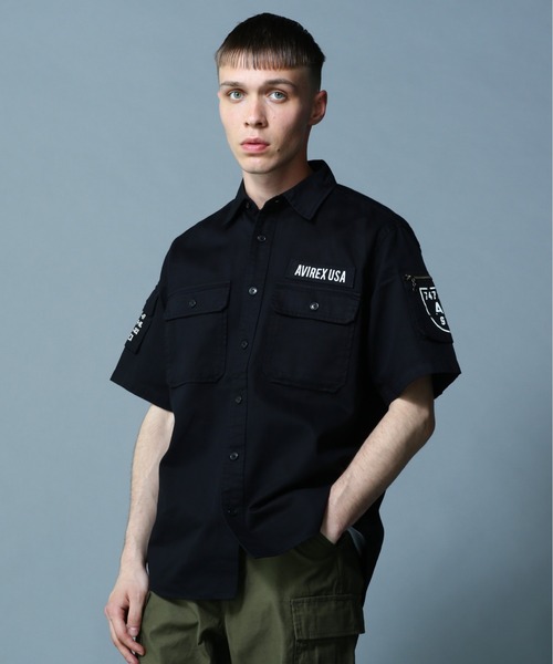 【美品】P.D.W AVIREX ベンチレーション システムシャツ ブラック 黒 AVIREX（アヴィレックス） シャツ メンズ レディース : ZOZOTOWN Yahoo