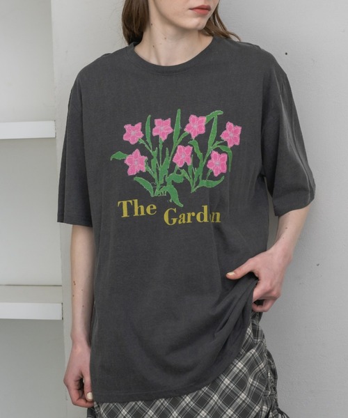 売れ筋商品|||イチ Tシャツ レディース トップス IXHARPER - Print T-shirt -  flower print tシャツ flower print t-shirt／フラワープリントTシャツ
