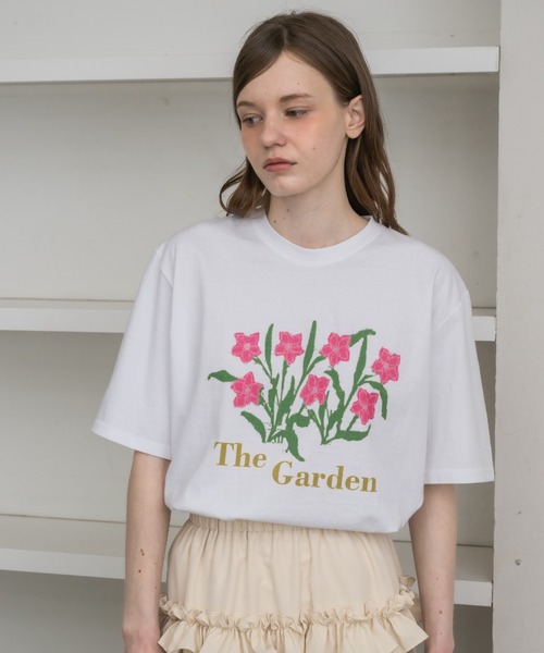 売れ筋商品|||イチ Tシャツ レディース トップス IXHARPER - Print T-shirt -  flower print tシャツ flower print t-shirt／フラワープリントTシャツ