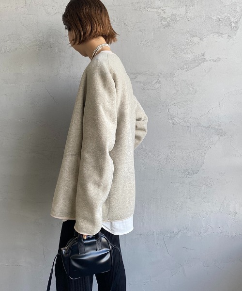 Danton（ダントン） ノーカラージャケット 38 グレー レディース