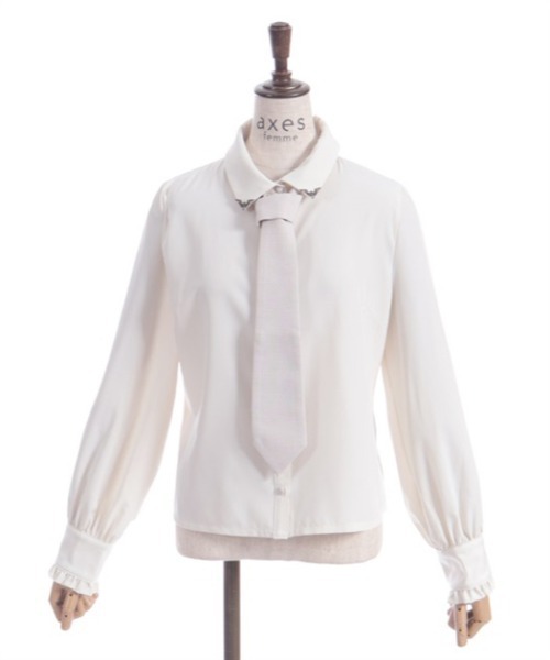 ブラウス シャツ ネクタイ付きシャツ / Shirt with Tie レディース Birthday room ブラウス シャツ ネクタイ付きシャツ/shirt with