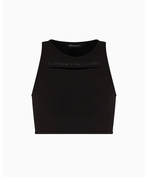 EMPORIO ARMANI プリント入りタンクトップ ブラック USA S 赤 $_57.JPG?set_id=8800005007