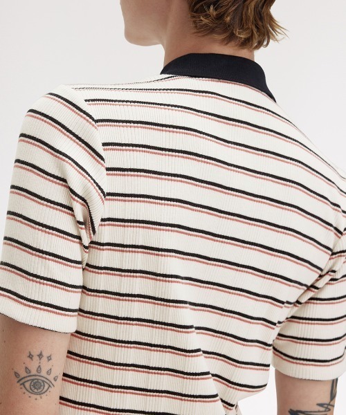 ポロシャツ ポロ STRIPED POLO SHIRT レディース FRED PERRY ポロシャツ ポロ Striped Ribbed Polo Shirt