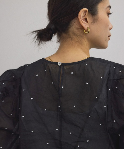 ラメドットTブラウス JUSGLITTY - 新品 プチラメドットボウタイブラウスの通販 by