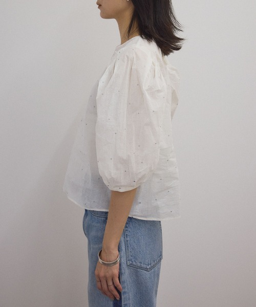 SALON adam et rope' ブラウス シャツ 「WEB限定」ラメドット
