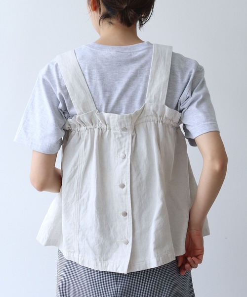 CANAL JEAN　リネンビスチェ　未使用　定価11800円　レディースF yuni ブラウス シャツ コットンリネンデニム ビスチェ