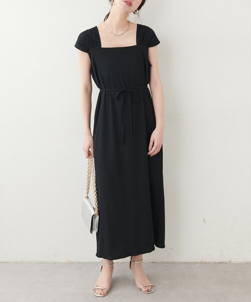 natural couture ワンピース リボンベルト付きワンピース