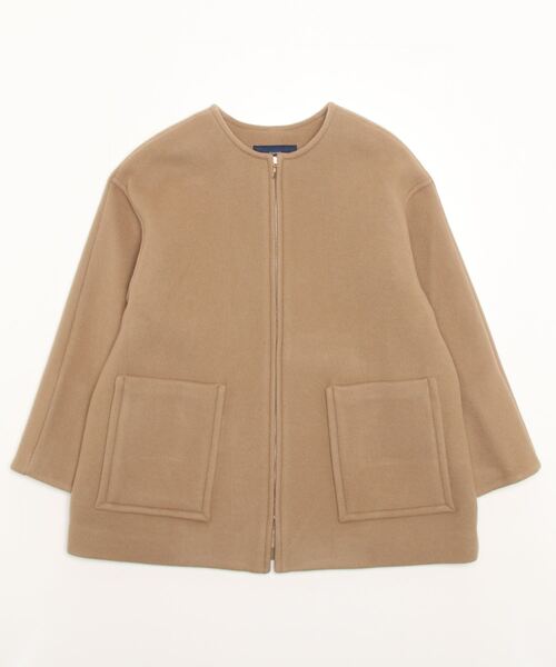 SHIPS（シップス） ノーカラーコート 38 ベージュ レディース