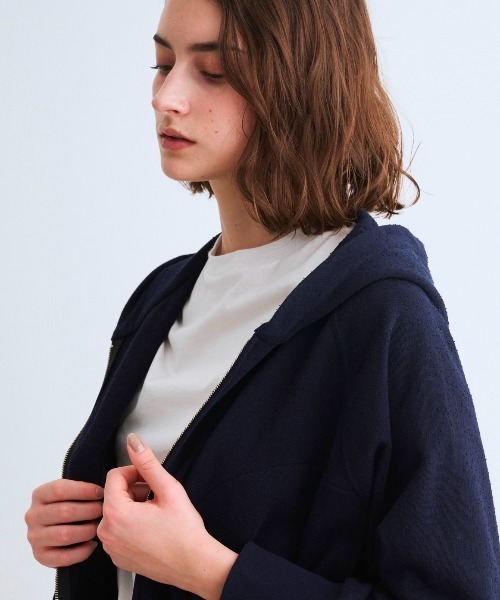 three dots   Wジップパーカー #S ブラッシュドリブ裏起毛ダブルジップパーカー｜three dots