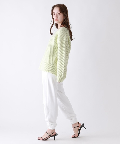 「BABYLONE」 Vネックニット フリー オフホワイト レディース_画像5