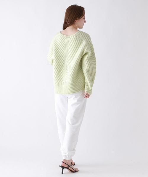 「BABYLONE」 Vネックニット フリー オフホワイト レディース_画像6