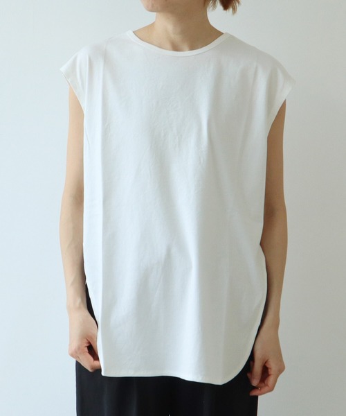 tシャツ 80/- スムース水起毛 フレンチスリーブプルオーバー レディース