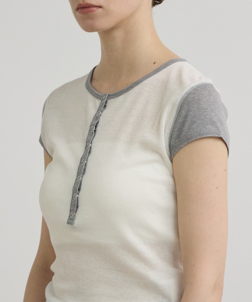 INSCRIRE tシャツ 「INSCRIRE/アンスクリア」Natural Mix Rib S