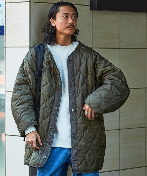 FREAK'S STORE（フリークスストア） ノーカラーコート LARGE オリーブ