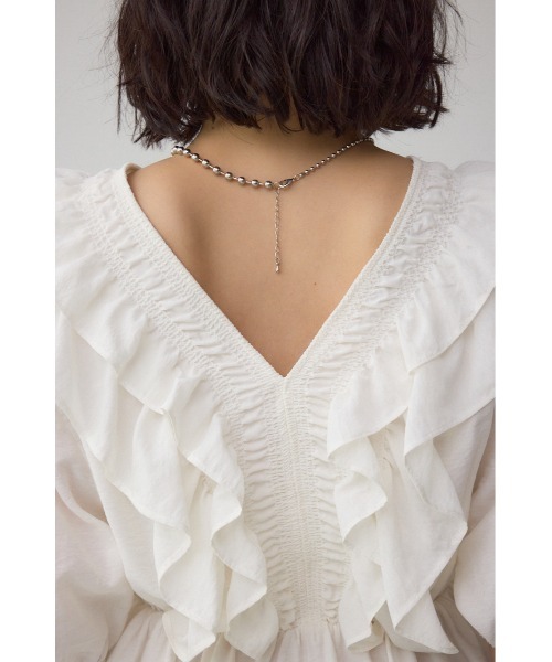 新品タグ付　OHGA RUFFLE SHOULDER ラッフルショルダーブラウス 新品タグ付 OHGA RUFFLE SHOULDER ラッフルショルダーブラウス