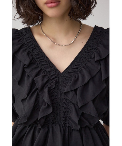 ブラウス シャツ ラッフルショルダーブラウス レディース AZUL BY MOUSSY ブラウス シャツ ラッフルショルダーブラウス