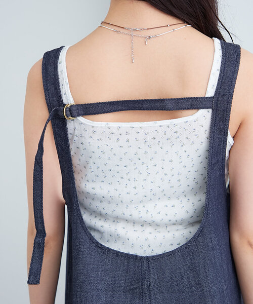 希少♡ヒステリックミニ　デニムワンピース　ジャンバースカート　95cm パンダ 新品】デニムワンピース ジャンパースカート ドッキング ドット
