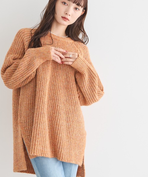 「AMERICAN HOLIC」 長袖ニット L ブルー レディース_画像2