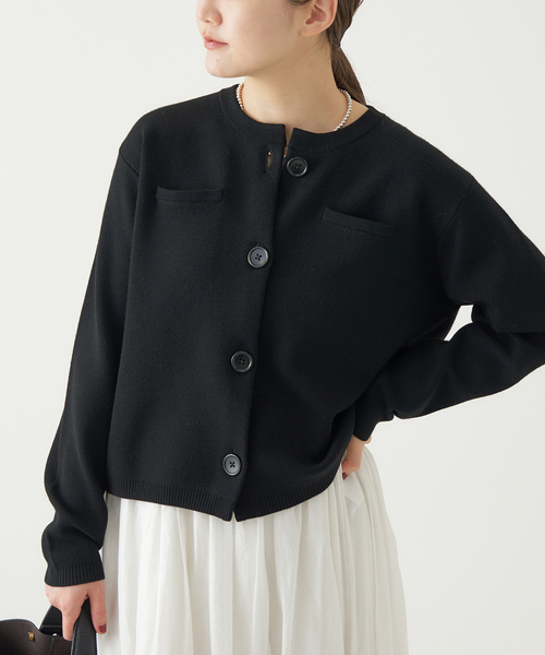 IENA スーパーファインスムースクルーカーディガン IENA（イエナ） カーディガン スーパーファインスムースクルー