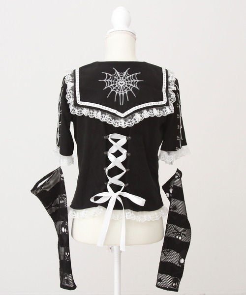 DearMyLove tシャツ 半袖 闇セーラー襟十字架スカーフチェーン