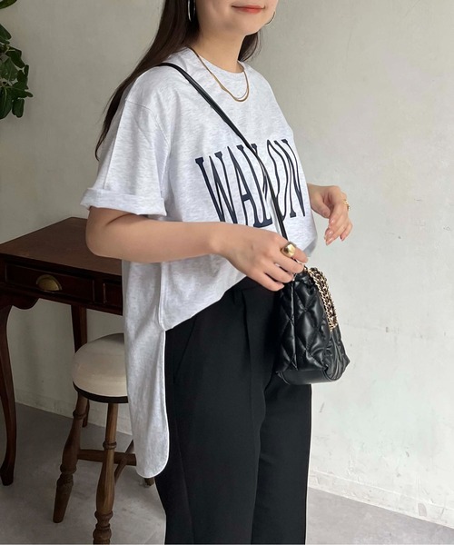 「prose verse」 半袖Tシャツ MEDIUM チャコールグレー レディース
