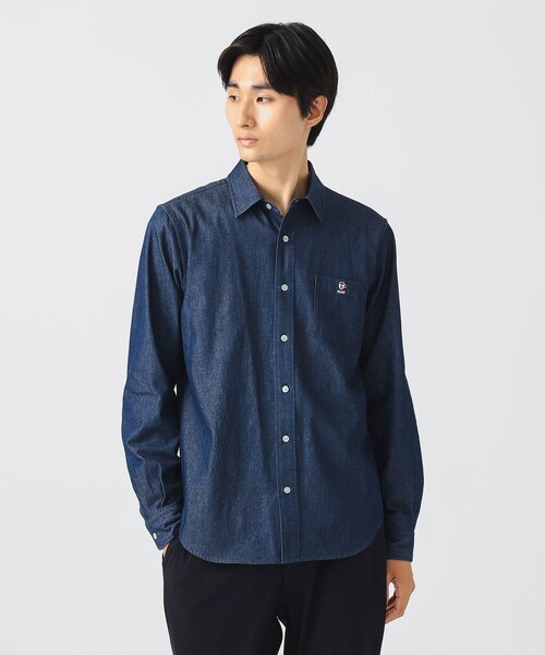 BEAMS HEART（ビームス ハート） シャツ コーヒー刺繍 デニム シャツ