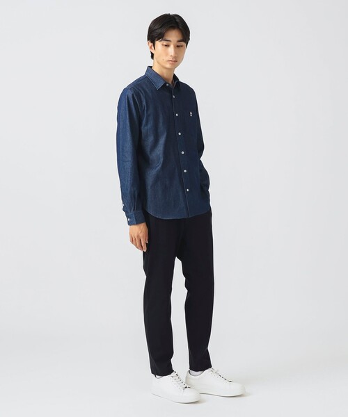 BEAMS HEART（ビームス ハート） シャツ コーヒー刺繍 デニム シャツ