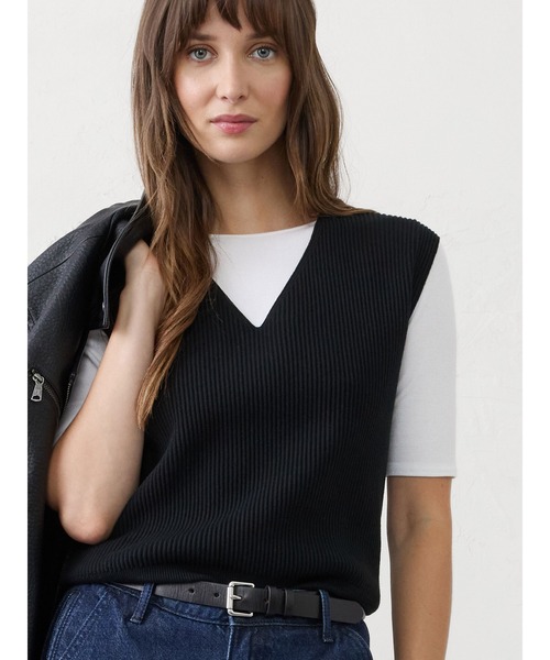 ベスト ジレ BANANA REPUBLIC FACTORY STORE　　リブ編み コットン セーターベスト レディース BANANA REPUBLIC ベスト ジレ FACTORY STORE リブ編み コットン
