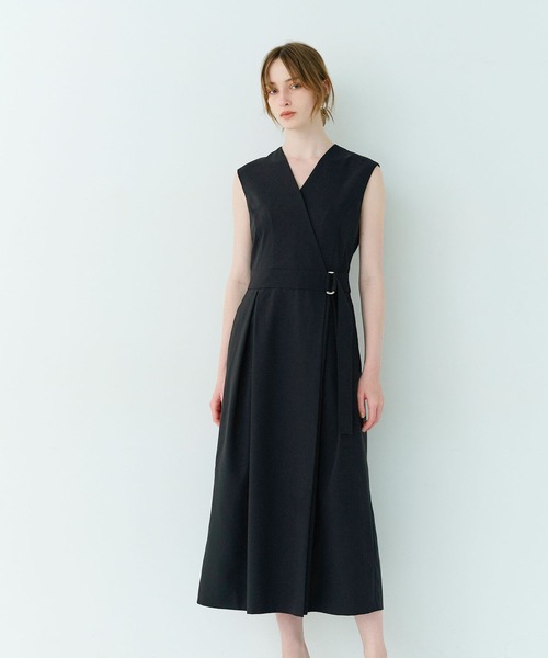 Tabric タブリク・カシュクールワンピース Tabrik cache-coeur dress (doro-zome) | nii-B |