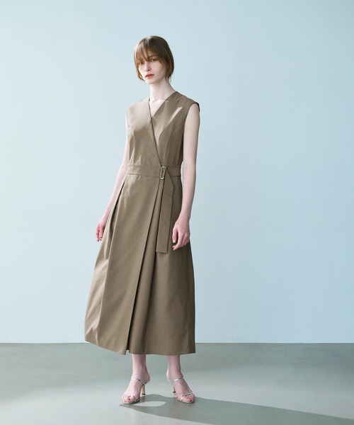 N.O.R.C ワンピース カシュクールタックワンピース「DRY COMFORTABLE