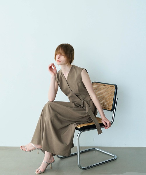 N.O.R.C ワンピース カシュクールタックワンピース「DRY COMFORTABLE