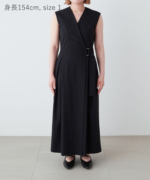 N.O.R.C ワンピース カシュクールタックワンピース「DRY COMFORTABLE