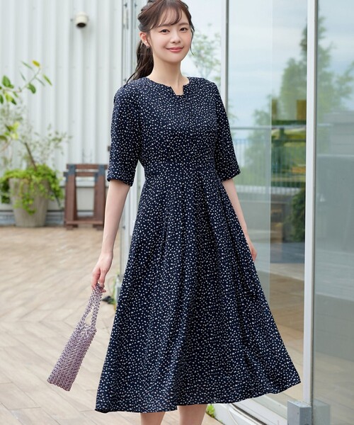 Tiaclasse ワンピース 変形ドット柄ワンピース : ZOZOTOWN Yahoo!店