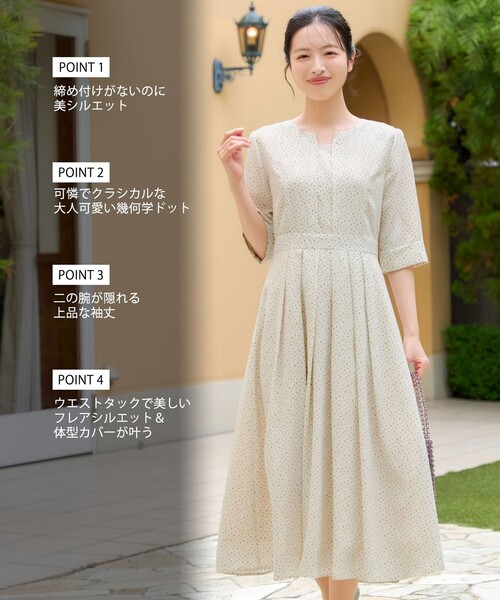 Tiaclasse ワンピース 変形ドット柄ワンピース : ZOZOTOWN Yahoo!店