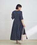 ワンピース 五分袖柄ワンピースの詳細画像1