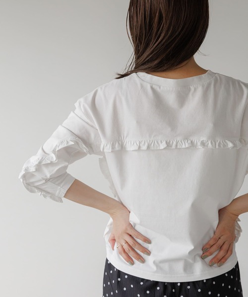 tシャツ 「WEB限定」バックミニフリルプルオーバー レディース