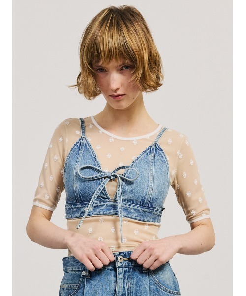 SORIN（ソリン） ベスト ジレ Ribbon Denim Bustier/リボンデニム