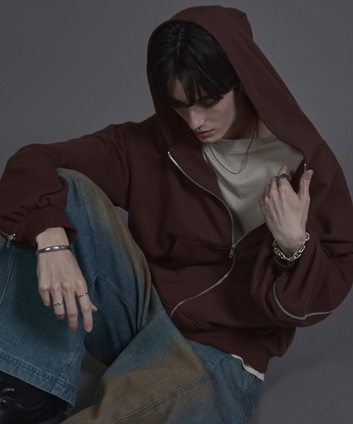 ANEDIST（アンディスト） パーカー Deformation double zip hoodie