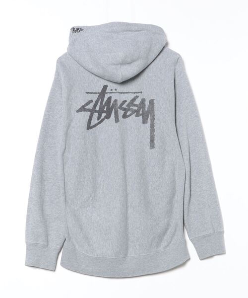 STUSSY（ステューシー） 刺繍プルオーバーパーカー M グレー メンズ