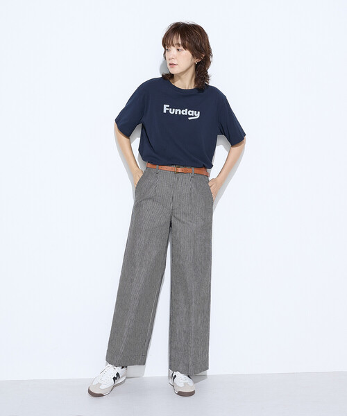 COMME CA Wardrobe パンツ ヒッコリーストライプ パンツ レディース