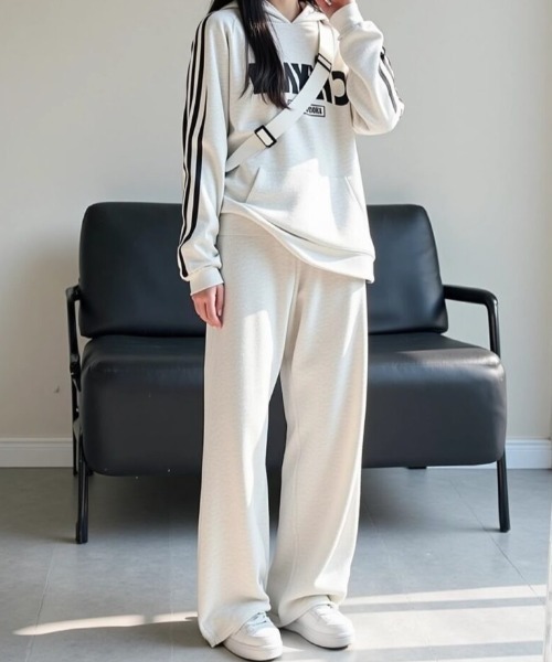 cammie パンツ 裾ドローストリングスエットパンツ レディース