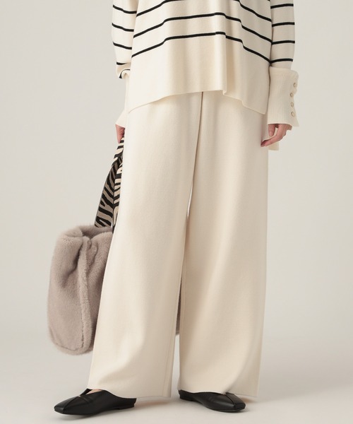 パンツ elena Elura（エルーラ） パンツ もっちりモイストワイドパンツ/582763