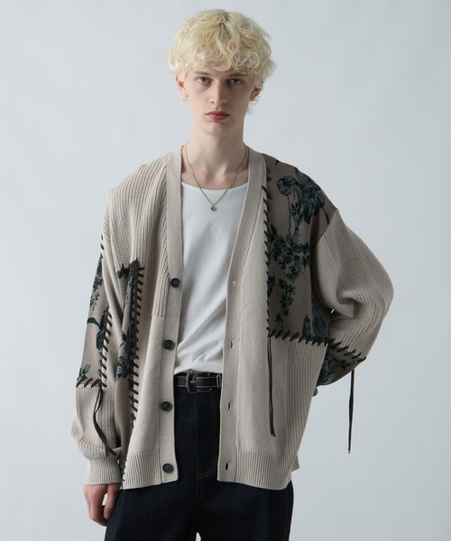 HARE（ハレ） カーディガン パッチワークガラニットカーディガン(HARE